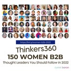 Futurist Ayelet Baron Named 150 Women B2B Thought Leaders You Should Follow in 2021 by Thinkers360