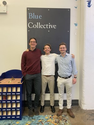 From left: Will Turett (COO), Sam Stark (CEO), Luke Baumann (CTO), at Blue Collective’s Brooklyn office