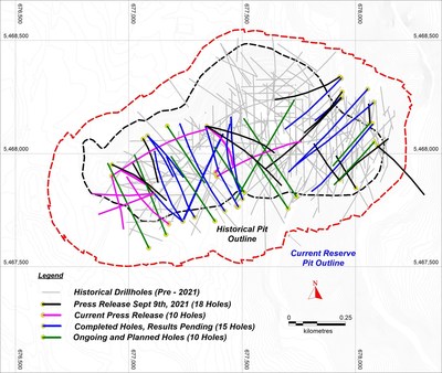 Figure 3: Plan View of 2021-2022 Drill Program Holes (CNW Group/Copper Mountain Mining Corporation)