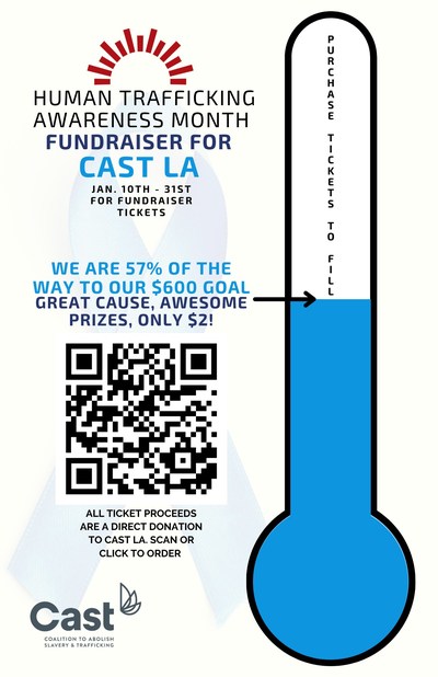 Human Trafficking Awareness Fundraiser Flyer with Thermometer for Tracking