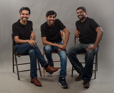M2P Fintech co-founders: (left to right) Madhusudanan R, Prabhu Rangarajan and Muthukumar A
