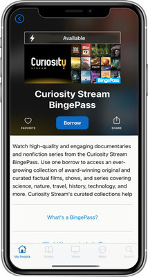 Curiosity Stream’s entire online subscription video collection is now available through hoopla digital. Participating libraries can now offer thousands of original and curated documentaries and nonfiction series to their patrons.