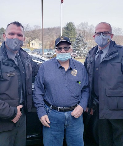 Terry Noll with State Police Troopers Beohm and Brownback from Troop L, Reading, PA.