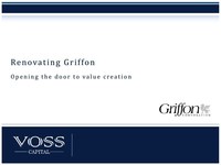 Voss Capital Issues Detailed Investor Presentation On Griffon Corp.