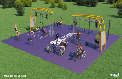 Optimum Nutrition is donating equipment from KOMPAN Sport & Fitness for Parquet Park, a community park in St. Rose, La., to improve access to fitness resources.