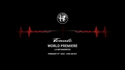 Save the Date: Alfa Romeo Tonale digital world premiere on February 8, 2022, at 9 a.m. EST. www.alfaromeousa.com