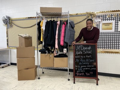 As part of the celebrations for Mr. Reco McDaniel McCambry Day, McCambry funded the provision of 150 school uniforms for students in need. Many of these students are currently homeless or without the resources necessary to purchase school uniforms. McCambry can relate to some of the students' challenges, as he grew up in a single parent home where his mother had to work multiple jobs at times to provide for them.