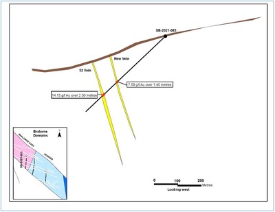 Figure 1: SB-2021-085 hole location within the Bralorne East Block. (CNW Group/Talisker Resources Ltd) Figure 1: SB-2021-085 hole location within the Bralorne East Block. (CNW Group/Talisker Resources Ltd)