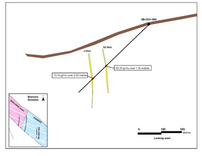 Figure 3: SB-2021-090 hole location within the Pioneer Block. (CNW Group/Talisker Resources Ltd) Figure 3: SB-2021-090 hole location within the Pioneer Block. (CNW Group/Talisker Resources Ltd)