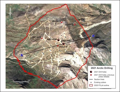 Figure 1. Location of Drill Holes from the Arctic Infill Drilling Program (CNW Group/Trilogy Metals Inc.)