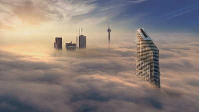 Concord Sky, rising above the clouds at 299 m (CNW Group/Concord Pacific Developments Inc.)