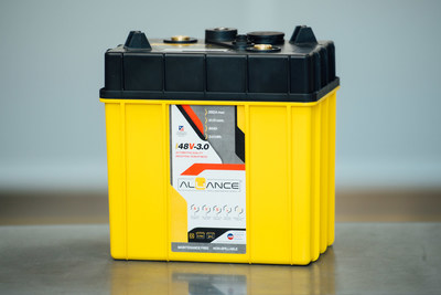 American Battery Solutions announced the launch of its Alliancetm I48-3.0 Lithium-Ion battery this week. The I48-3.0 offers industry-leading power, enhanced range, durability, and zero maintenance for golf cars and other electric vehicles in an industry standard GC2 size. The I48-3.0 offers up to 75 percent greater discharge capabilities than any other standard-sized Lithium-ion battery. It brings the most energy; 3.1 kilowatt hours in a single GC2-sized battery; double that of competitors.