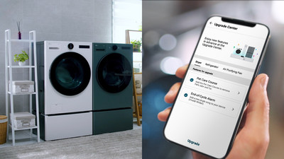 LG Upgradable Appliances_Washing Machine with Upgrade Center in ThinQ App (PRNewsfoto/LG Electronics, Inc.)