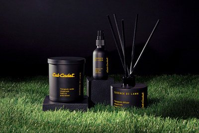 Essence de Lawn by Cub Cadet, a limited-edition self-care kit, features (from left to right) a therapeutic candle, an aromatic mist and a reed diffuser infused with fresh-cut grass fragrance to bring the scents of spring to life. Visit CubCadet.com/TheShed before Valentine's Day to enter to win a kit.