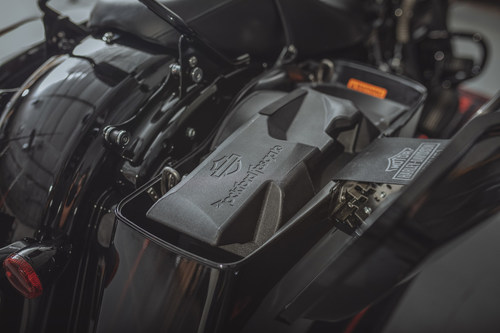 New Harley-Davidson® Audio Powered by Rockford Fosgate® Subwoofer System designed to fit 2014 and later Harley-Davidson® touring bikes