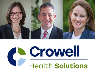 Crowell Health Solutions is a strategic consulting firm that advises health care organizations and technology companies on transforming health care. Managing Directors from left to right: Jodi Daniel, Troy Barsky, and Janet Walker.