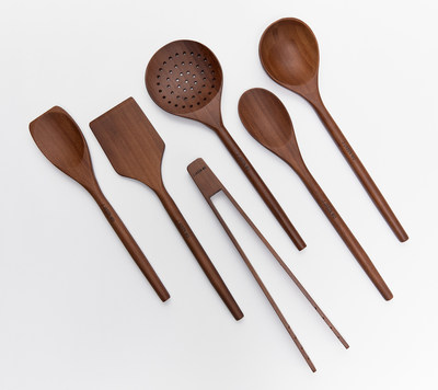 6-Pc Stained Bamboo Utensil Set