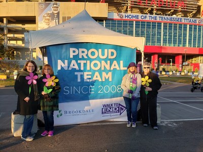 Members of the Brookdale Senior Living corporate office take part in the Nashville Walk to End Alzheimer's event.