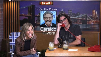 Brian and guest, CNN anchor Alisyn Camerota call Geraldo Rivera for mustache advice.