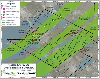 Figure 1: 2021 Exploration – Drill holes Completed (CNW Group/NexGen Energy Ltd.)