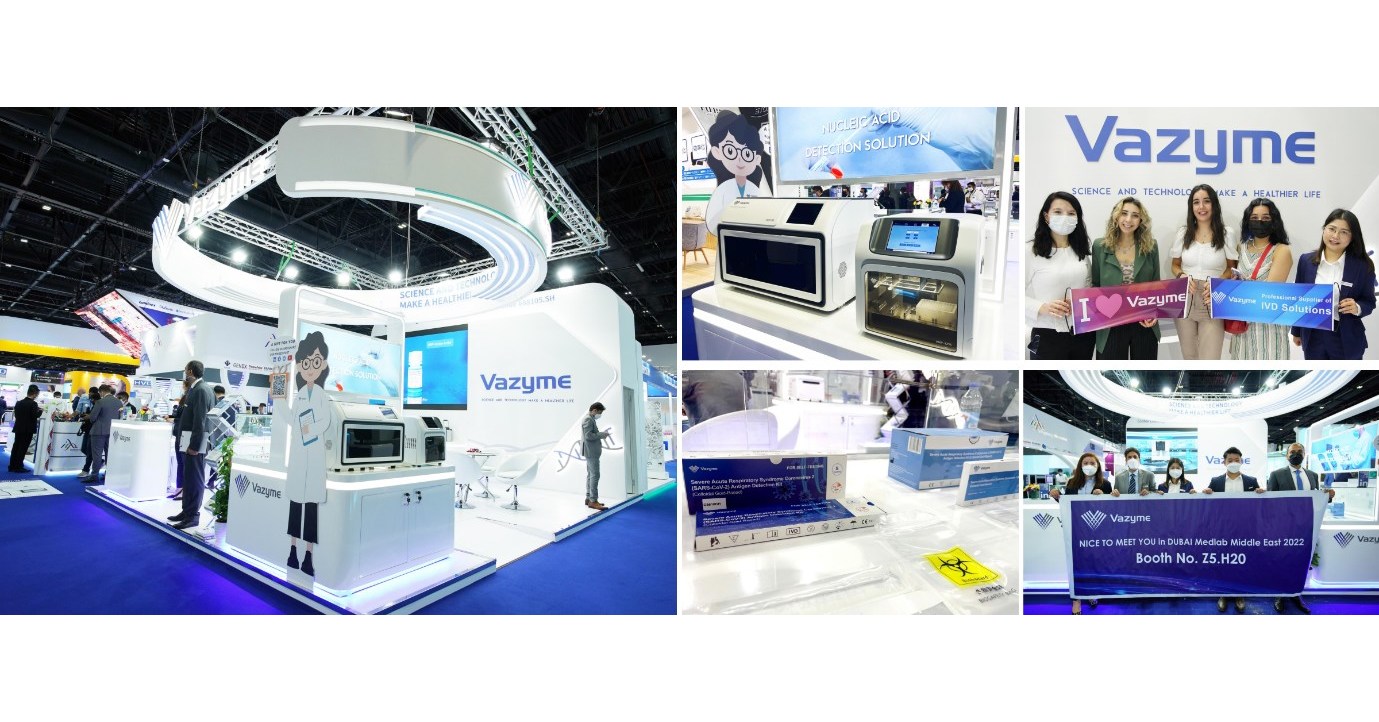 Firma Vazyme, gotowa do wejścia na rynek bliskowschodni, prezentuje na targach Medlab Middle East 2022 swoje rozwiązania w zakresie test&oacute;w na obecność COVID-19