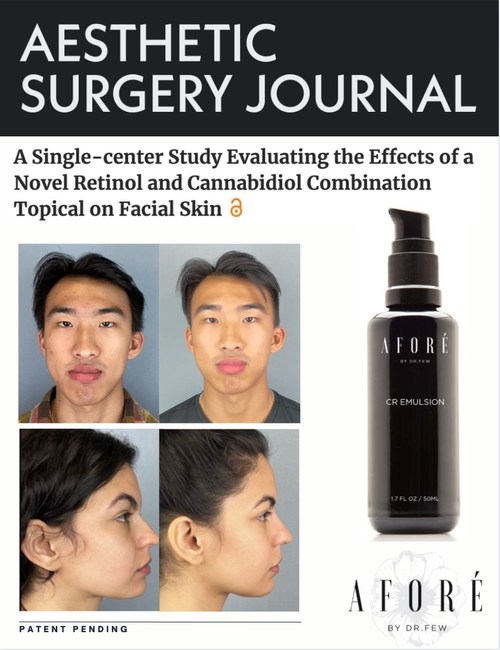 Aforé(TM) by Dr. Few announces the publication of an Aesthetic Surgery Journal study on Aforé(TM) CR Emulsion - the first-ever clinical study on the effects of a retinol and Cannabidiol (CBD) combination in topical skincare