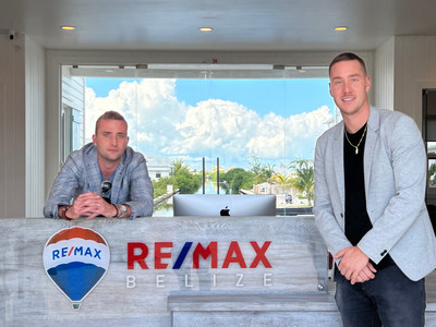 Dustin Rennie (left) & Will Mitchell (right) with RE/MAX Belize