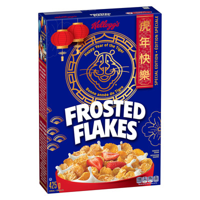 Les céréales Kellogg's Frosted Flakes* célèbrent l'année du Tigre et le 70e anniversaire de Tony avec un emballage commémoratif du Nouvel An lunaire. (Groupe CNW/Kellogg Canada Inc.)
