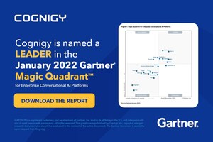 Cognigy als „Leader" im Gartner® Magic QuadrantTM für den Bereich Enterprise Conversational AI Platforms aus Januar 2022 ernannt