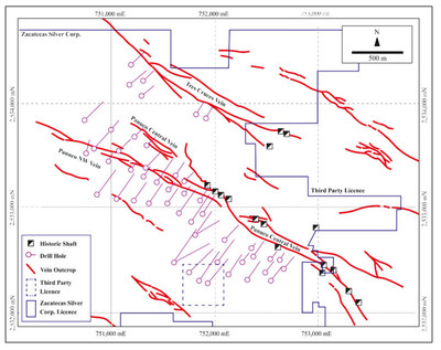 Figure 1. Map of Panuco Deposit (CNW Group/Zacatecas Silver Corp.)