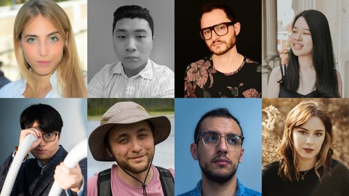 Left to right, top row: Caterina Di Cecca, Oswald Huynh, Pascal Le Boeuf, Jia Yi Lee. Left to right, bottom row: Piyawat Louilarppresert, Niko Schroeder, Felipe Tovar-Henao, Cassie Wieland