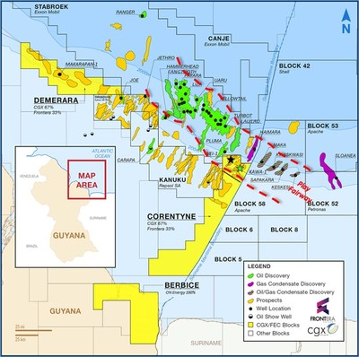 JOINT VENTURE ANNOUNCES DISCOVERY AT KAWA-1 WELL, OFFSHORE GUYANA (CNW Group/Frontera Energy Corporation)