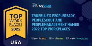 TrueBlue's PeopleReady, PeopleScout and PeopleManagement Named Top Workplaces for 2nd Consecutive Year