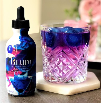 b'Lure, the world's first natural extract made from butterfly pea flowers, a deep blue color with a magical and fun ability to change from blue to royal purple and pink on the color spectrum