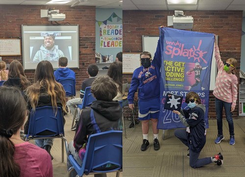 Jonathan Jones paid a virtual visit to Somerville Public Schools to congratulate the students and teachers on their win on January 26, 2022.