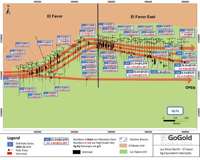Figure 2: El Favor Drill Hole Locations (CNW Group/GoGold Resources Inc.)