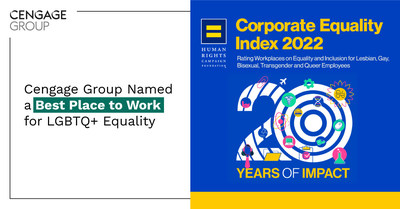 Cengage Group Named a Best Place to Work for LGBTQ+ Equality for the Second Consecutive Year