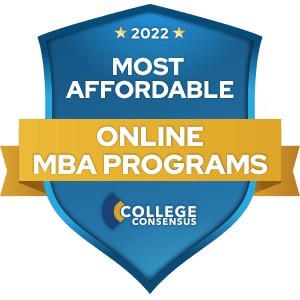 College Consensus Badge for the Most Affordable Online MBA Programs of 2022