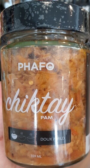 Avis de ne pas consommer des produits conditionnés dans des pots en verre et vendus par l'entreprise Les aliments PHAFO