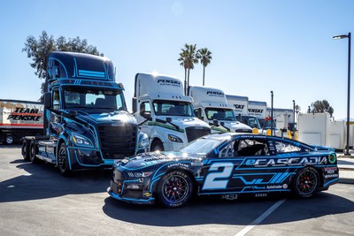 Team Penske and long-time partner Freightliner, part of Daimler Truck North America (DTNA), made history by using the pre-production, fully-electric Freightliner eCascadia semi-truck to pull a full-sized Team Penske racecar hauler to the Los Angeles Memorial Coliseum.