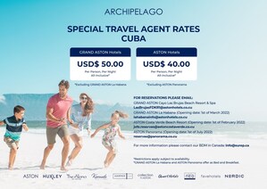 Archipelago annonce ses tarifs pour agents de voyages en vigueur dans ses hôtels à Cuba