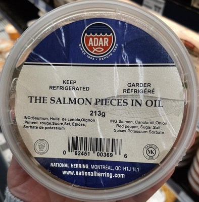 The salmon pieces in oil (CNW Group/Ministry of Agriculture, Fisheries and Food)