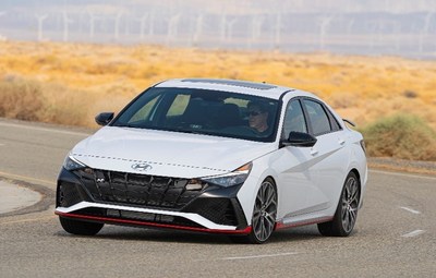 The Hyundai Elantra N is photographed in California City, Calif., on Aug. 19, 2021