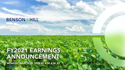 Benson Hill Inc announced today that it will release its financial results for the fourth quarter and full year ending December 31, 2021 and provide guidance for 2022, before market open on Monday, March 28, 2022.