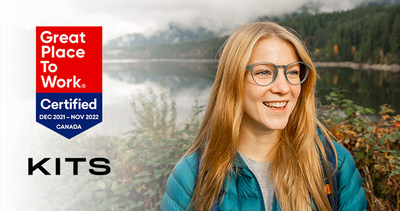 KITS Eyecare Certified as a Great Place to Work in Canada (CNW Group/KITS)