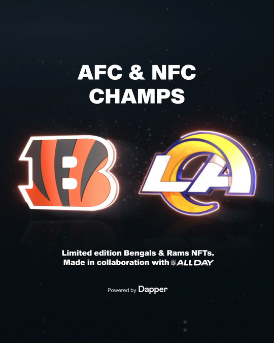 Dapper Labs Announces Limited Edition AFC/NFC Conference Champion NFTs  Featuring NFL Clubs Cincinnati Bengals and Los Angeles Rams and the Super  Bowl Champions
