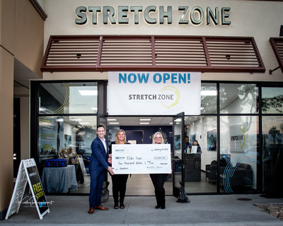 From left to right: Tony Zaccario, President of Stretch Zone; Michelle Ginn, Owner of Stretch Zone Palm Desert and Shannon Shea, Executive Director of Elder Love, USA.