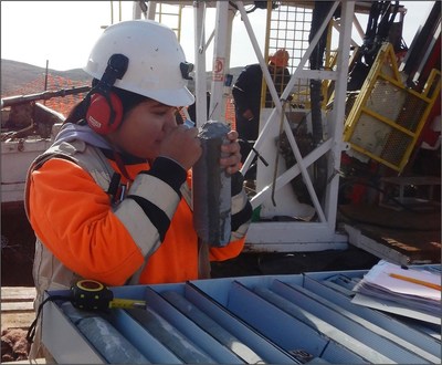 Figure 3: Zacatecas field geologist completing geotechnical logging of core at the Panuco North Vein drill site. (CNW Group/Zacatecas Silver Corp.)