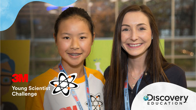 3M invites students in grades 5-8 to compete for an exclusive mentorship with a 3M scientist, a $25,000 grand prize and the chance to earn the title of “America’s Top Young Scientist.”   Entries close April 26, 2022.  (Photo credit:  3M and Discovery Education)