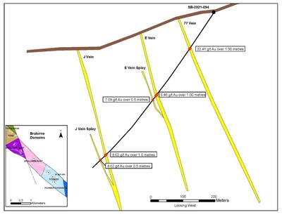 Figure 3: SB-2021-094 hole location within the Pioneer block. (CNW Group/Talisker Resources Ltd)